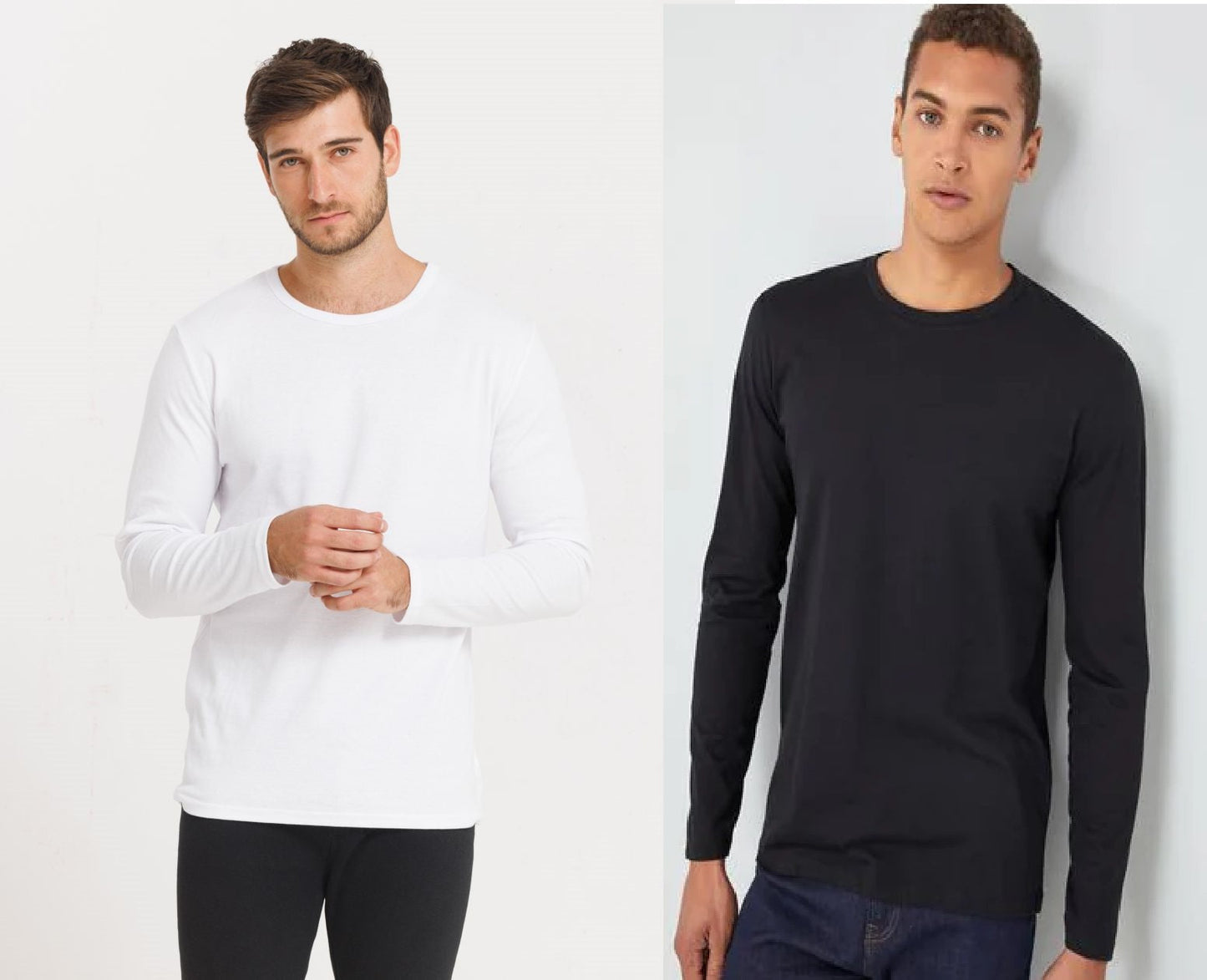 Long Sleeve 100% Cotton T-Shirts 4 Pack- Multi colors - Brando - Basic Clothing for Men