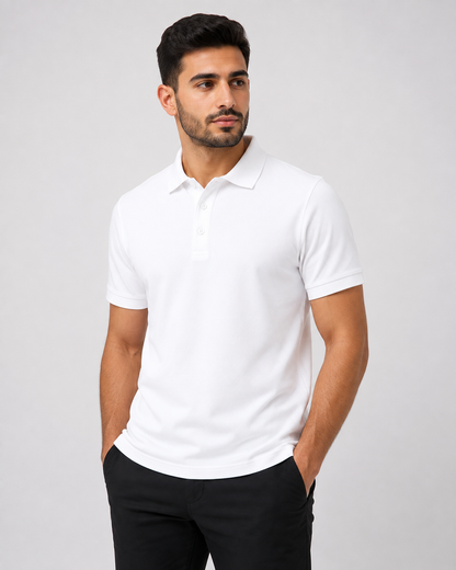 بولو رجالي قطن 100% - الألوان الأساسية | RUN BE Premium Polo