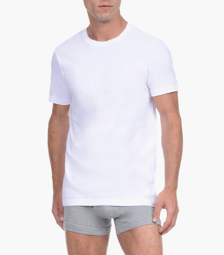 100% Cotton Round Neck T-shirts - 6 Pieces - White