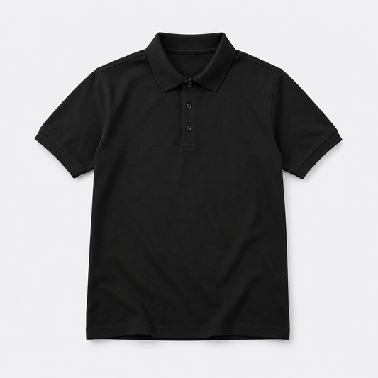 بولو رجالي قطن 100% - أسود | Premium Polo
