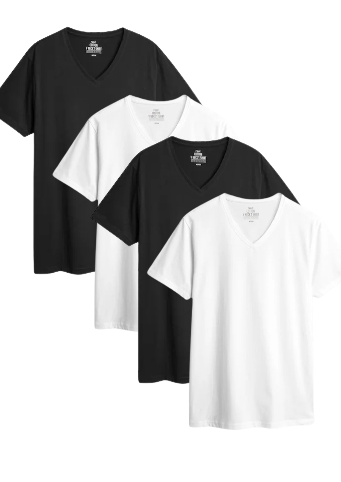 4-pack Daniel Cut V-Neck Cotton T-Shirts = 99 ₪