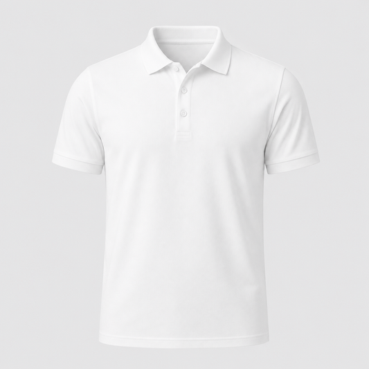 بولو رجالي قطن 100% - أبيض | Premium Polo