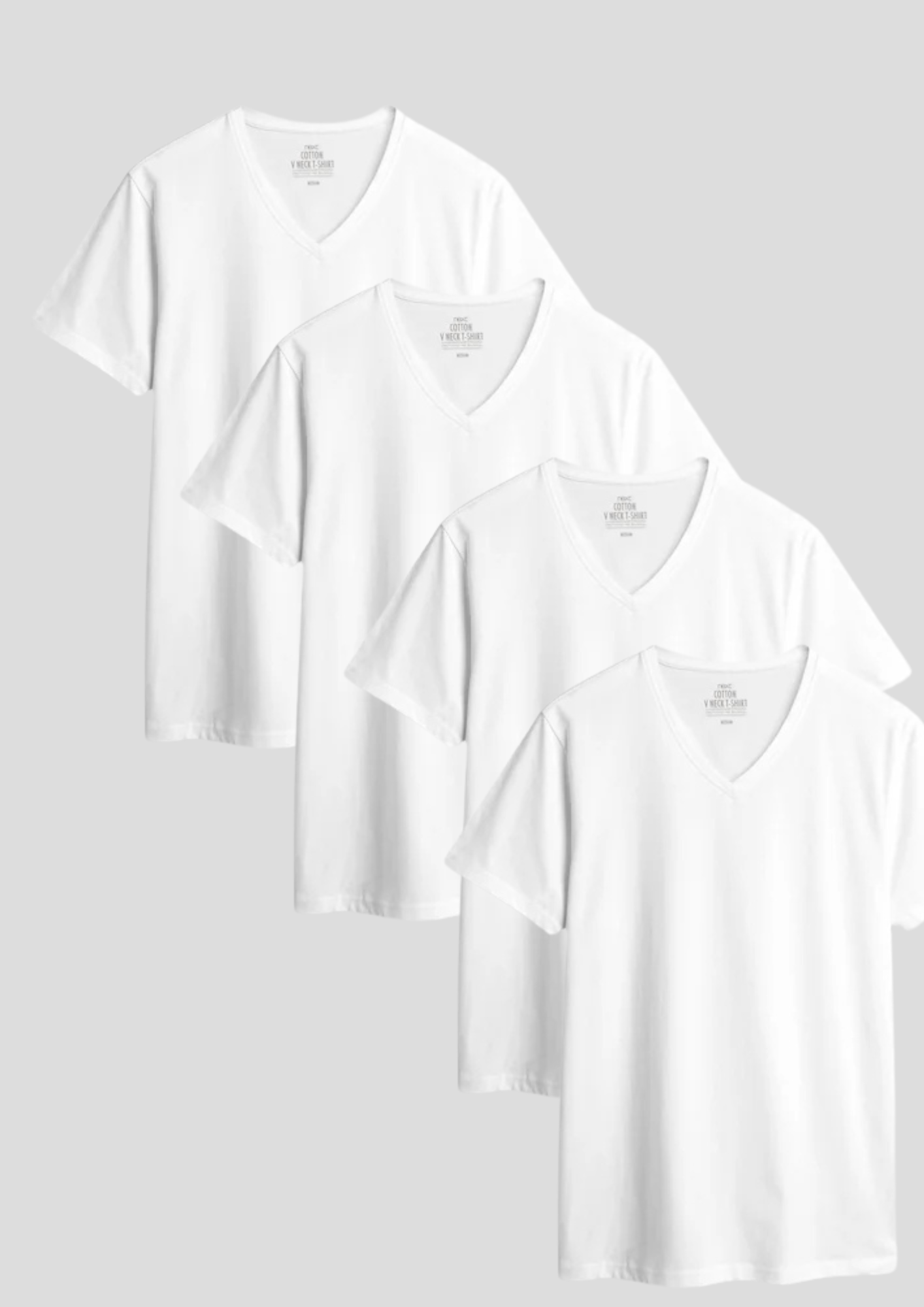 4-pack Daniel Cut V-Neck Cotton T-Shirts = 99 ₪