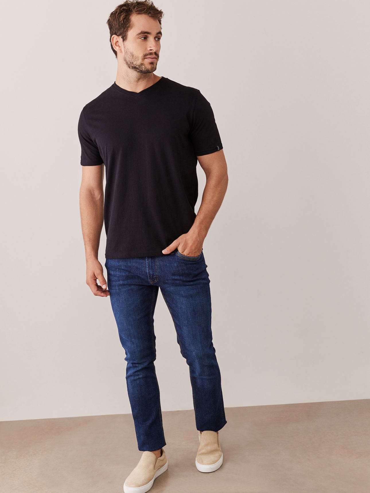 Premium V-Neck Cotton T-Shirt | 4 Pack