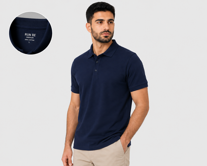 بولو رجالي قطن 100% - كحلي | Premium Polo