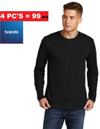 100% Cotton Long Sleeve Crew Neck T-Shirt - 4 Pack&nbsp; - Brando -  Basic Clothing for Men