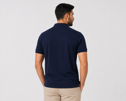 بولو رجالي قطن 100% - كحلي | Premium Polo