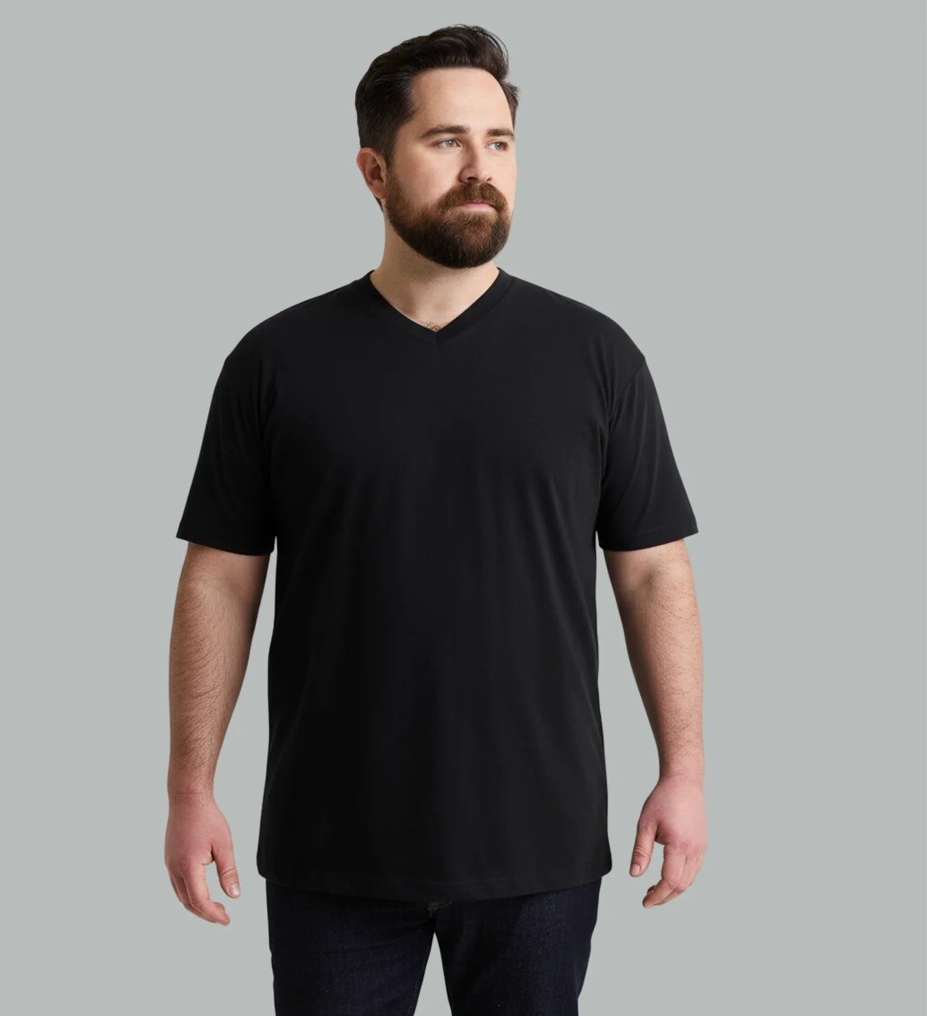 Premium V-Neck Cotton T-Shirt | 4 Pack