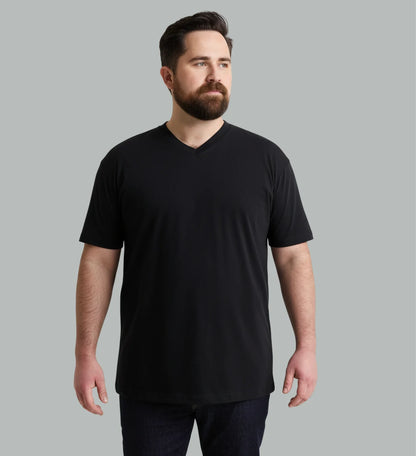 Premium V-Neck Cotton T-Shirt | 4 Pack