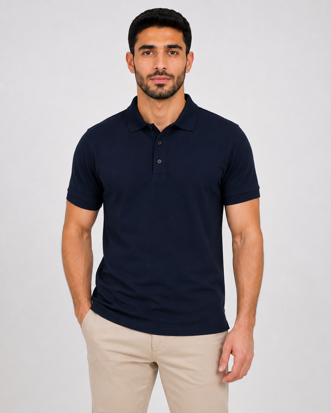 بولو رجالي قطن 100% - كحلي | Premium Polo