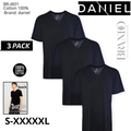 مجموعة 3 قطع من فانيلات القطن 100% قبة سبعة باللون الاسودDaniel (BLACK) 3 PACK V NECK - Brando -  Basic Clothing for Men