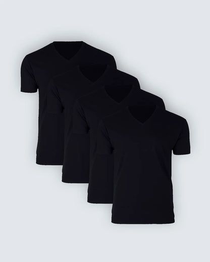 Premium V-Neck Cotton T-Shirt | 4 Pack
