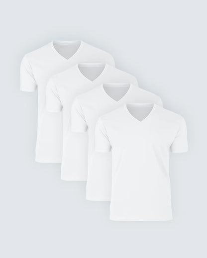 Premium V-Neck Cotton T-Shirt | 4 Pack