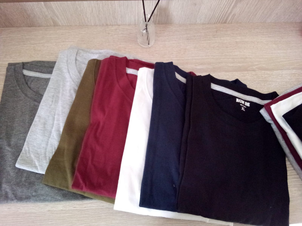 حزمة عدد 5 بلايز نص كم قطن هندي 100% عالي الجودة ماركة Run Be Cotton 100% - 5 PACK - Brando -  Basic Clothing for Men