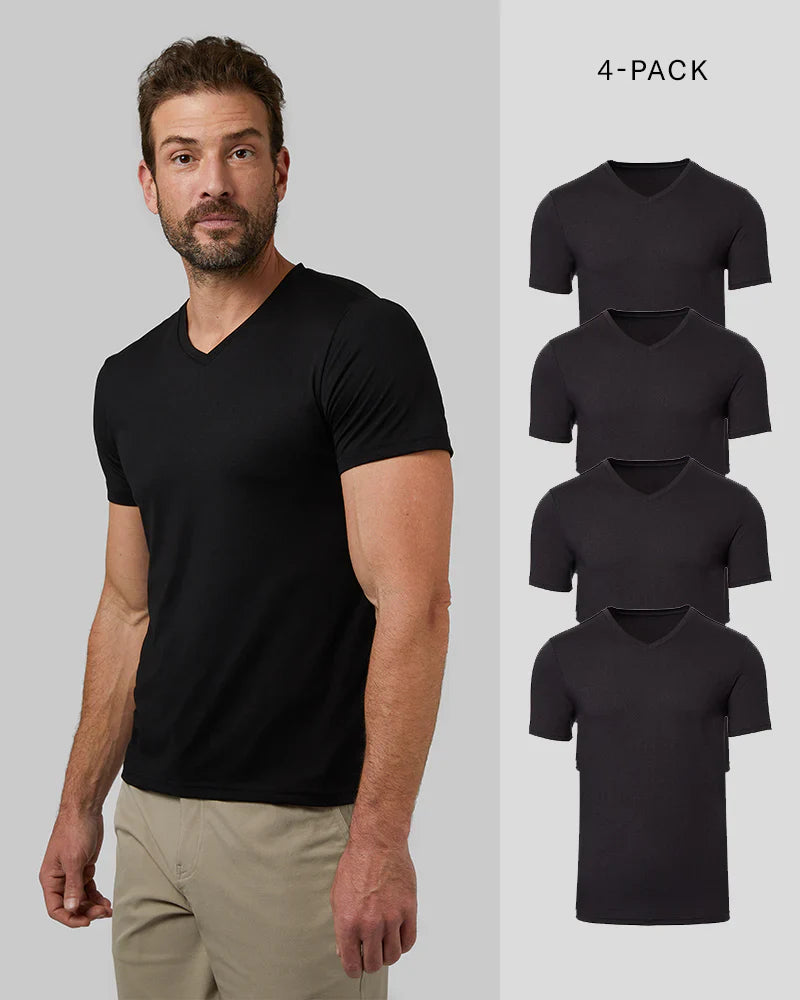 4-Pack Regular Fit Daniel® Cotton V-Neck T-Shirts