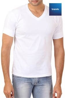 Regular Fit 100% Cotton V-Neck Underwear T-Shirts 6 Pack Black - Brando -  Basic Clothing for Men
