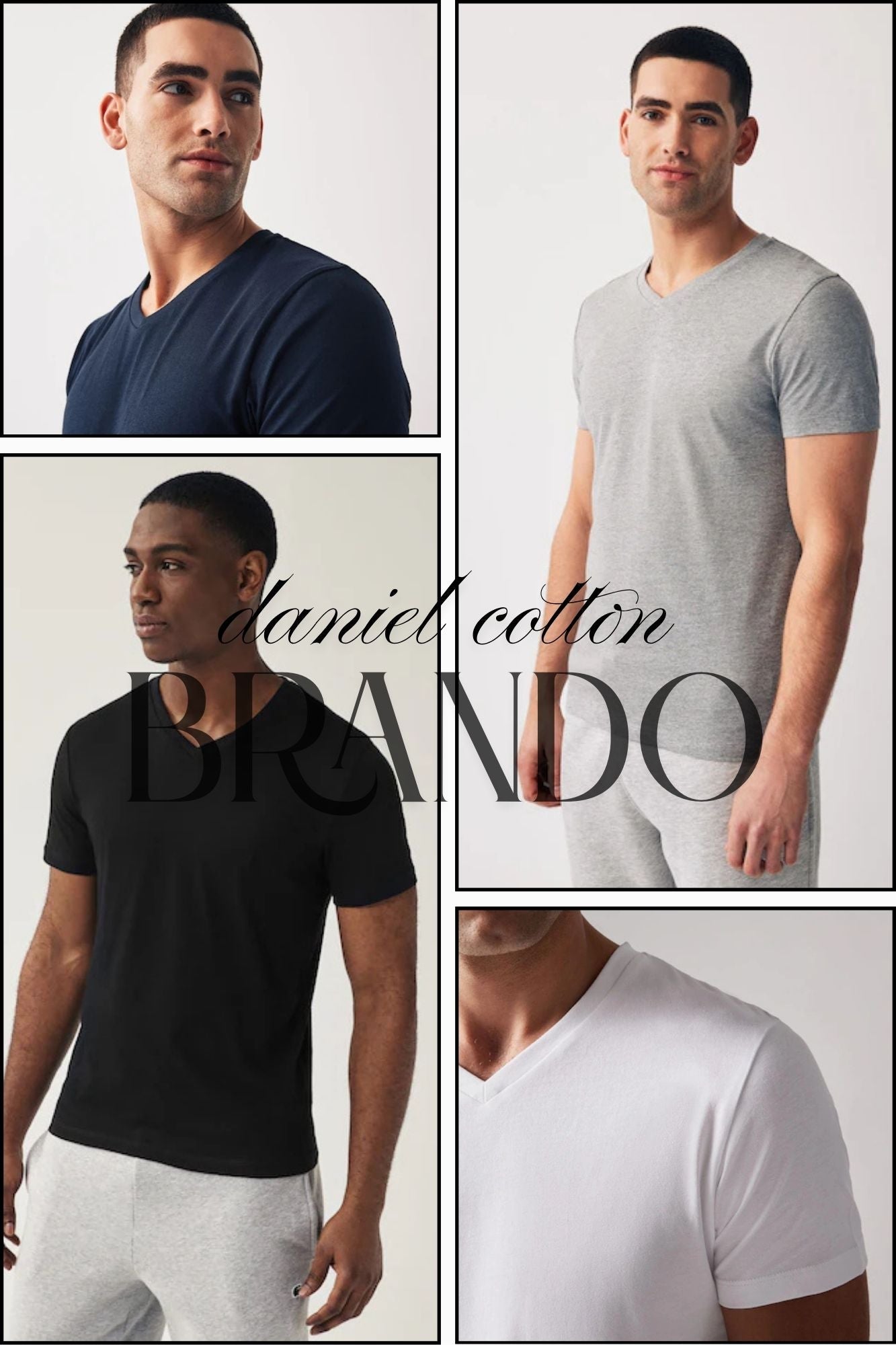 4-pack Daniel Cut V-Neck Cotton T-Shirts = 99 ₪