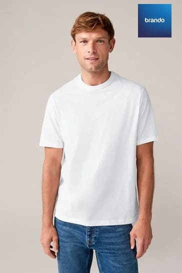 4 Pack-Black/White/Navy/Grey Marl Basic Crew Neck T-Shirts Cotton 100% - Brando -  Basic Clothing for Men