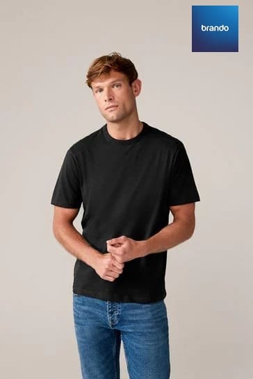 4 Pack-Black/White/Navy/Grey Marl Basic Crew Neck T-Shirts Cotton 100% - Brando -  Basic Clothing for Men