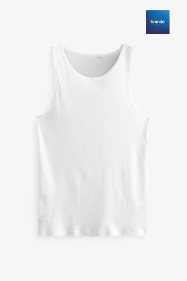 Ribbed 100% Cotton Vests 6 Pack -Black - Brando -  Basic Clothing for Men