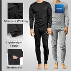 Daniel Men's Thermal Cotton 100% Underwear Sets Long Johns Soft Warm Long Underwear ( BLACK ) - Brando -  Basic Clothing for Men