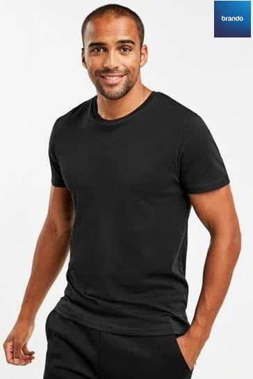 5 Pack - 100% Cotton Regular Underwear T-Shirts-  - black - Brando -  Basic Clothing for Men