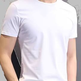 100% Cotton Round Neck T-shirts - 6 Pieces - White